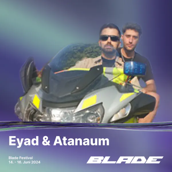 An artist's picture showing Eyad & Atanaum.