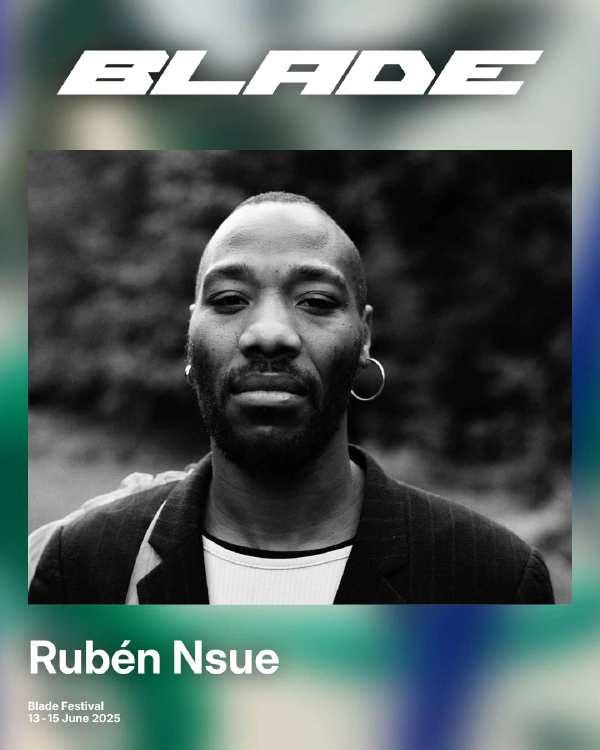 An artist's picture showing Rubén Nsue.